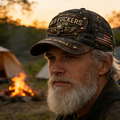 🏆Flash Sale 60% OFF  - ❤️Old Fuckers Club-Handmade Vintage Baseball Cap🎁-BUY 3 FREE SHIPPING